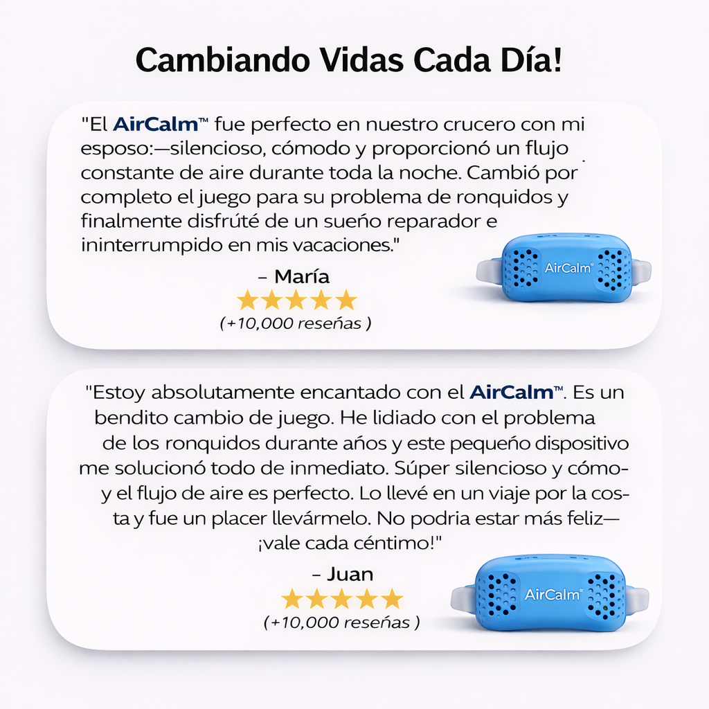 AirCalm™ Dispositivo Anti-Ronquidos – Sueño Tranquilo y Respiración Natural